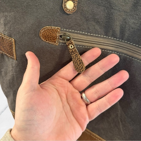 SOLD Myra Bag Side Floral Print Canvas Tote Patchwork NWT - Picture 6 of 15